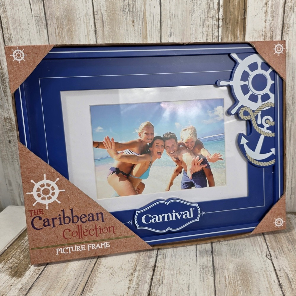 Carnival Cruise Line Caribbean Collection Nautical Picture Frame Anchor Wheel